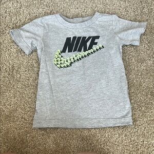 Nike Kids Gray Tee with Black and Yellow Logo